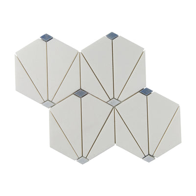 Accent Bleu Hexagon Mosaic 12X14 Multi-Color Polished