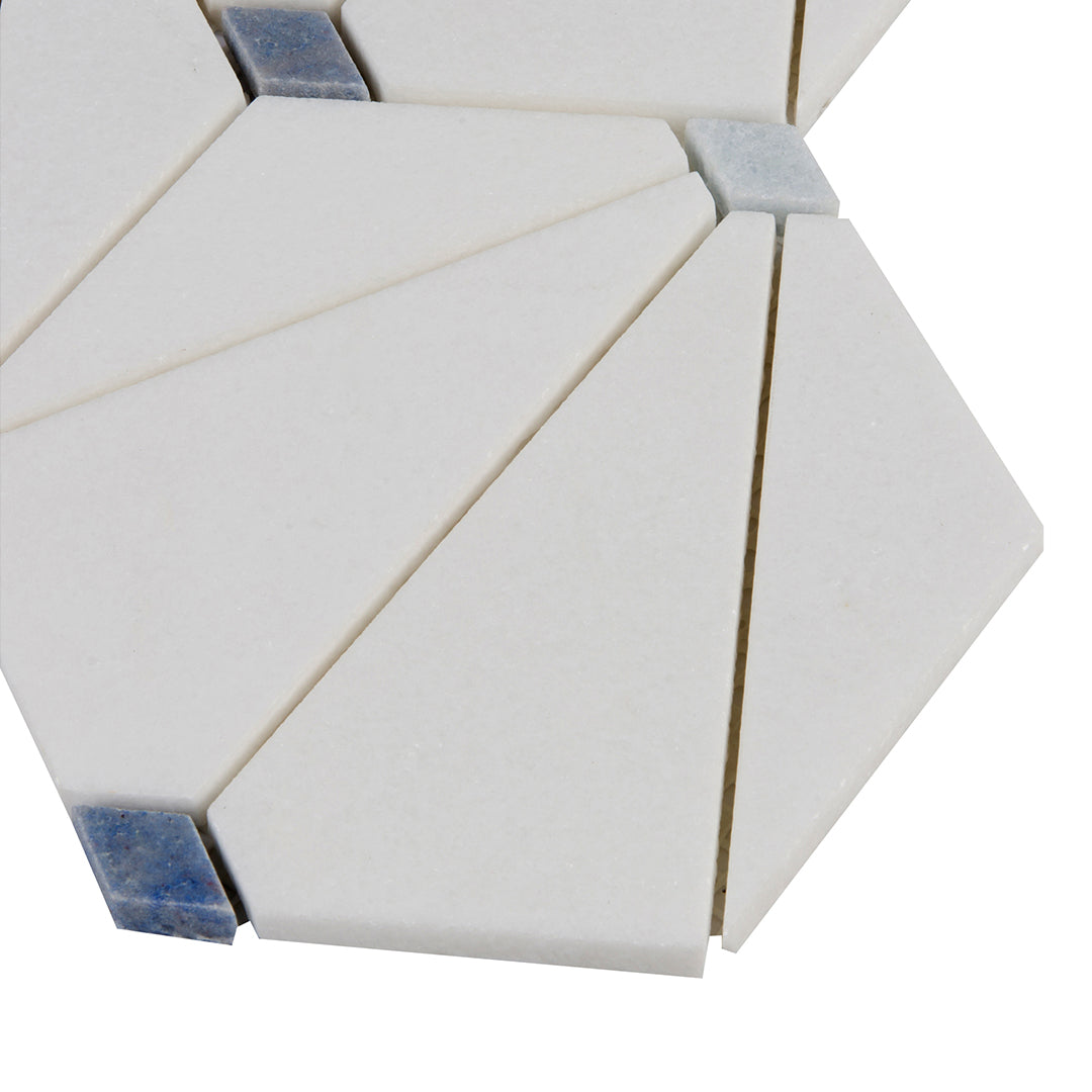Accent Bleu Hexagon Mosaic 12X14 Multi-Color Polished