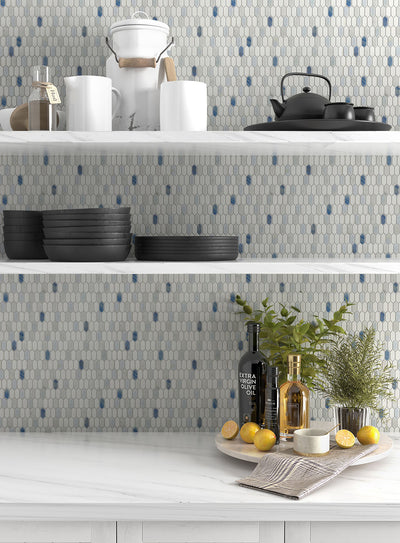 Accent Bleu Picket Mosaic 11X12 Multi-Color Polished