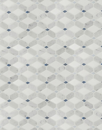 Accent Bleu Mosaic 13X14 Multi-Color Polished