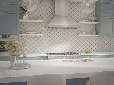 Accent Bleu Mosaic 13X14 Multi-Color Polished