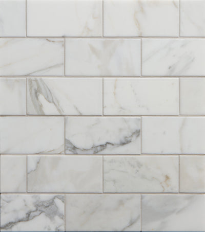 Bianco Europa Rectangle 3X6 Calacatta Honed