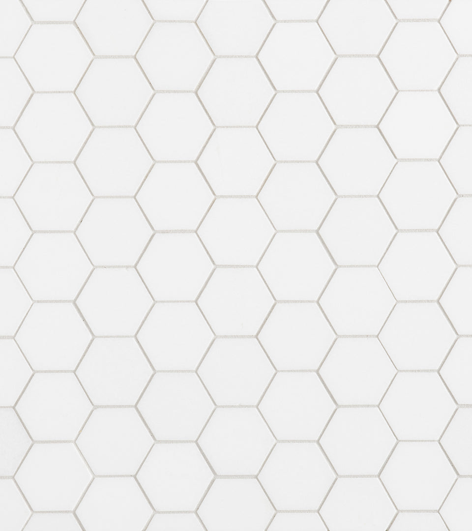 Bianco Europa Hexagon Mosaic 12X12 Thassos Honed