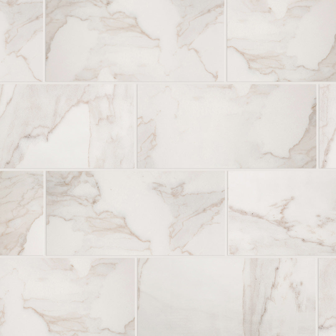 Calacata Porcelain 12X24 White Brushed