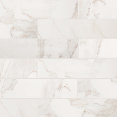 Calacata Porcelain 3X12 White Brushed