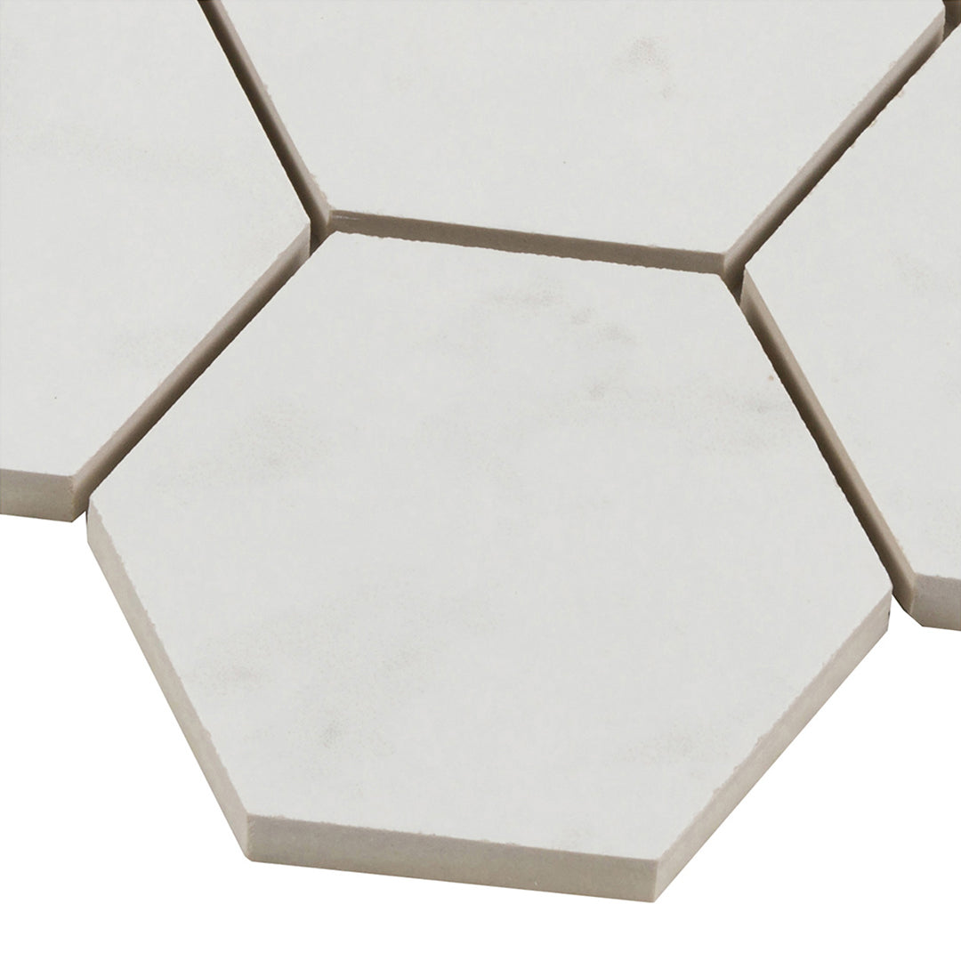 Cava Bianco Hexagon Mosaic 10.9449X13.1693 Carrara Brushed