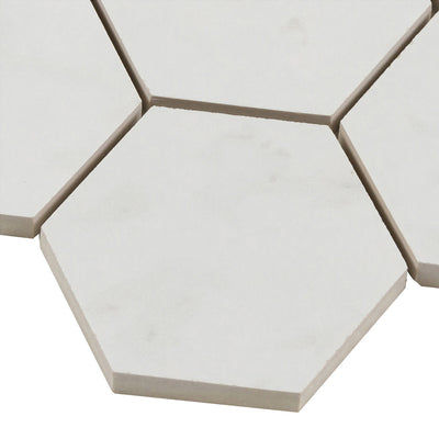 Cava Bianco Hexagon Mosaic 10.9449X13.1693 Carrara Brushed
