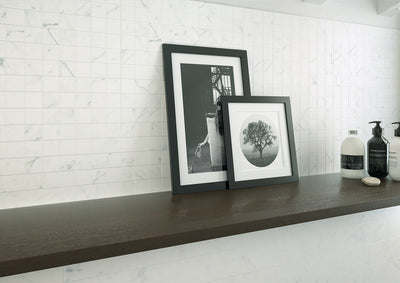 Cava Bianco Square Mosaic 2X2 Carrara Brushed
