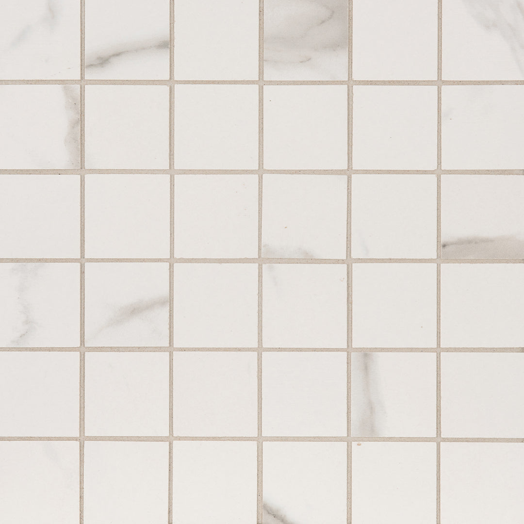 Cava Bianco Square Mosaic 2X2 Statuario Brushed