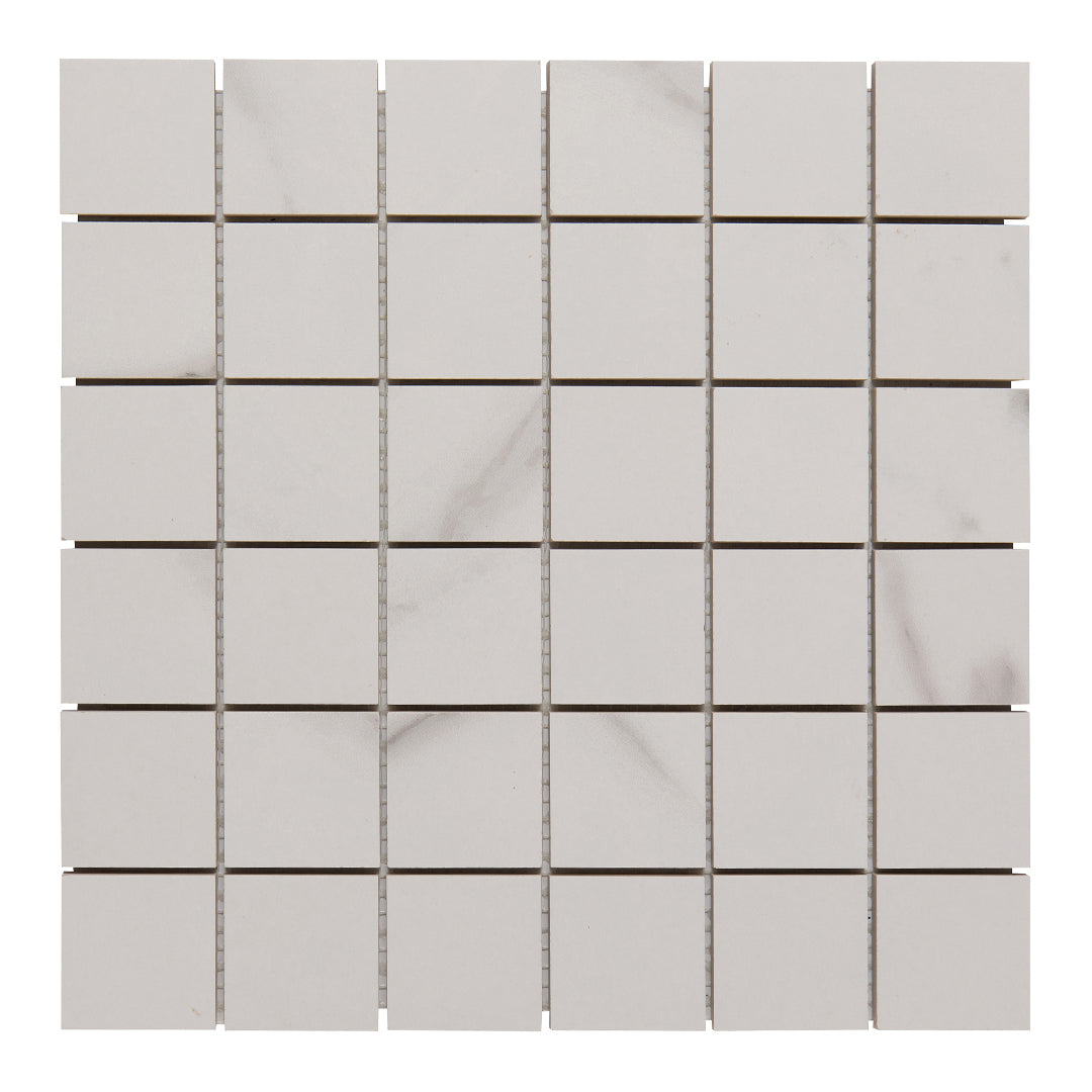 Cava Bianco Square Mosaic 2X2 Statuario Brushed