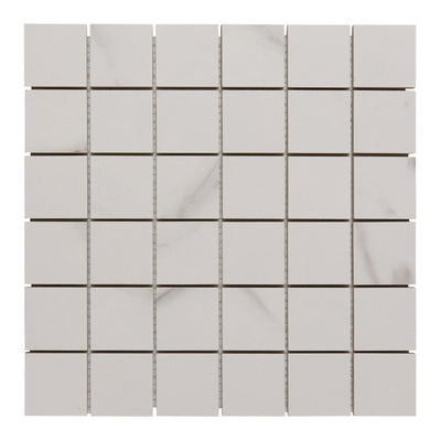 Cava Bianco Square Mosaic 2X2 Statuario Brushed