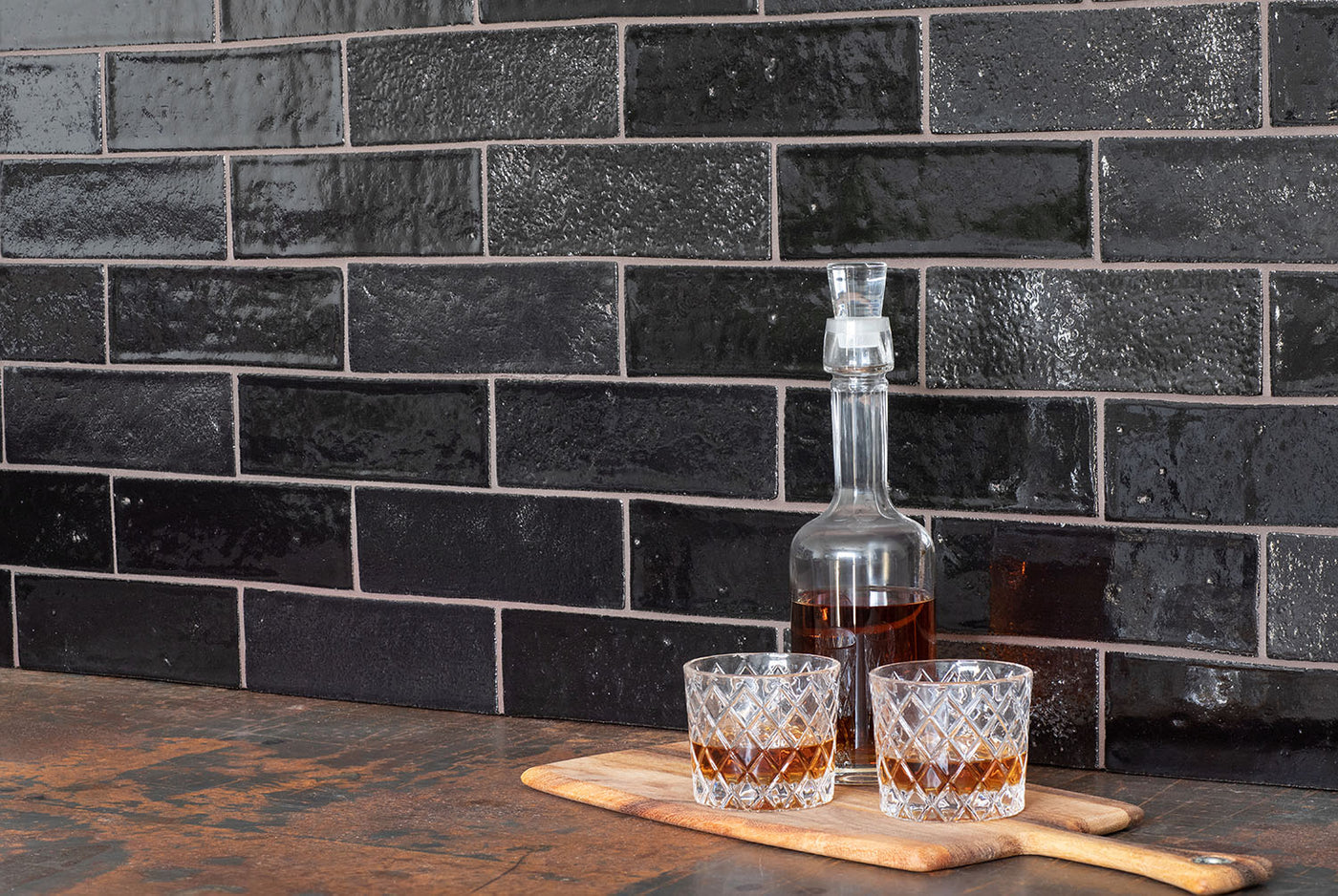 City Bricks 3X9 Black Asphalt Gloss