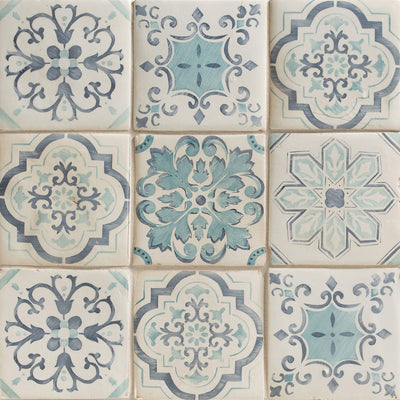 Duquesa Lisbon Deco 4-5/8X4-5/8 Acqua Matte