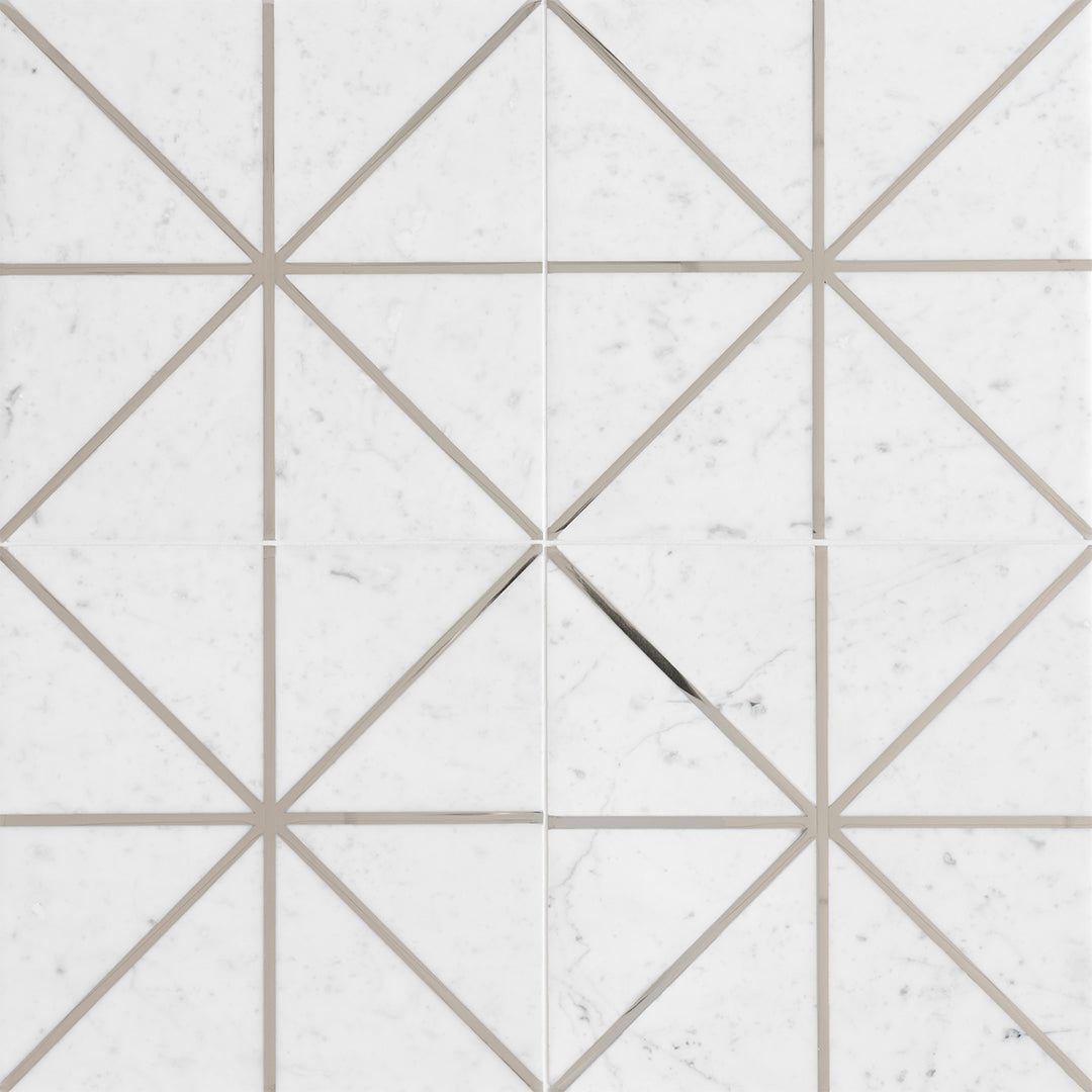 Ellington Carlyle Deco 12X12 Carrara/Steel Honed