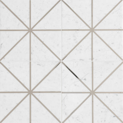 Ellington Carlyle Deco 12X12 Carrara/Steel Honed