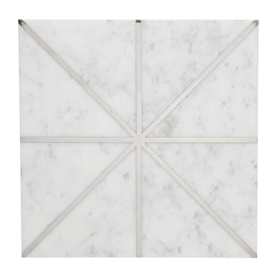Ellington Carlyle Deco 12X12 Carrara/Steel Honed