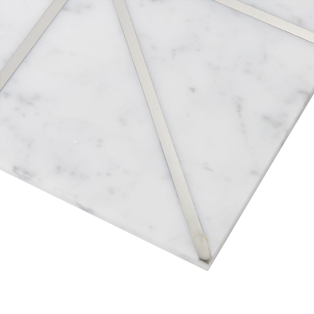 Ellington Carlyle Deco 12X12 Carrara/Steel Honed