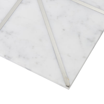 Ellington Carlyle Deco 12X12 Carrara/Steel Honed
