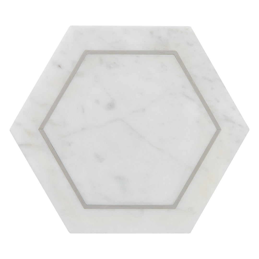 Ellington Savoy Deco 5-1/4X4-1/2 Carrara/Steel Honed