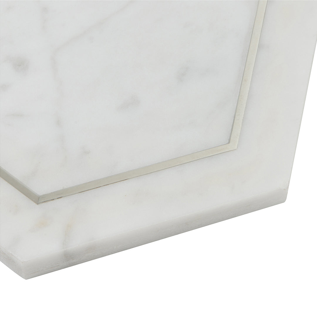 Ellington Savoy Deco 5-1/4X4-1/2 Carrara/Steel Honed