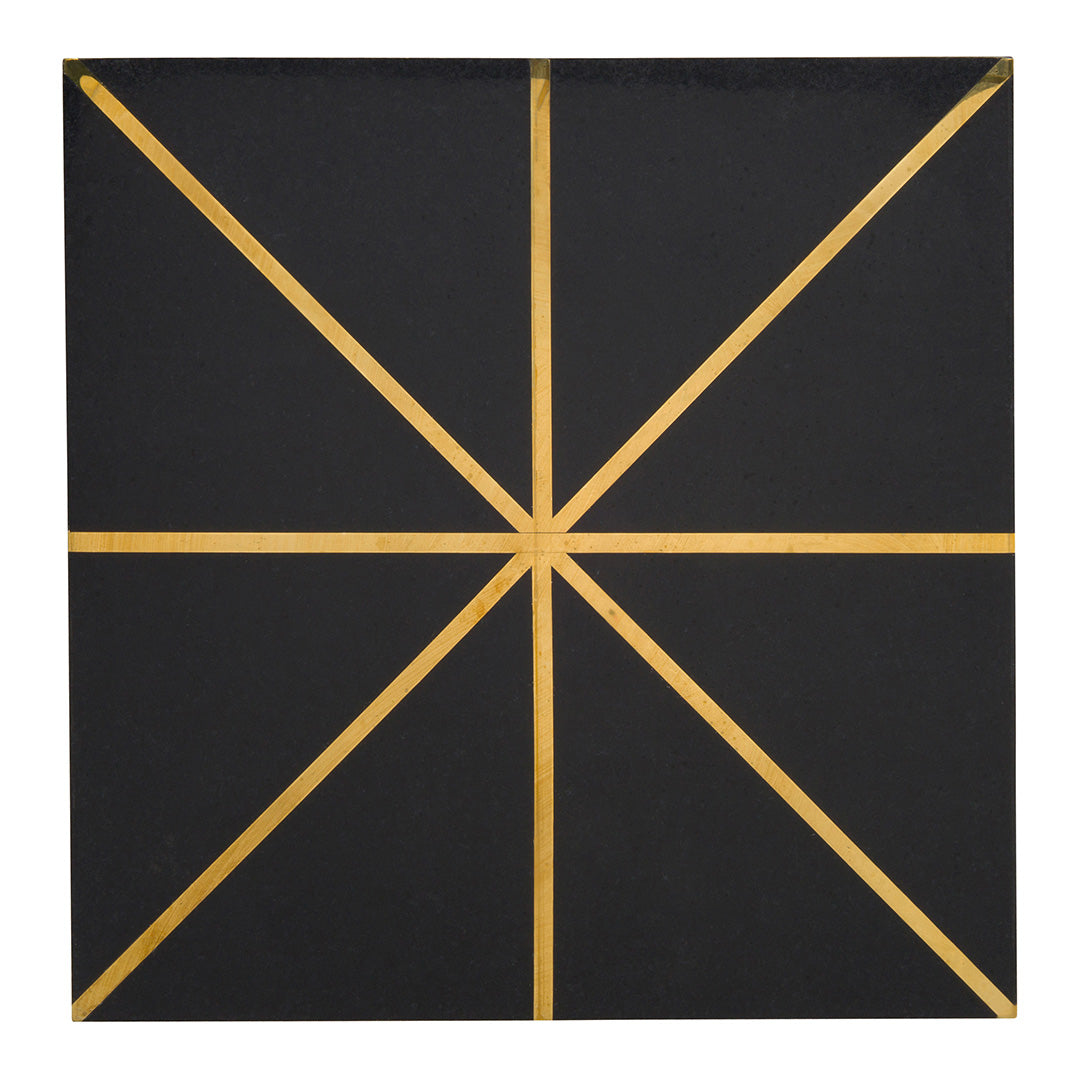 Ellington Carlyle Deco 12X12 Ebony/Brass Honed