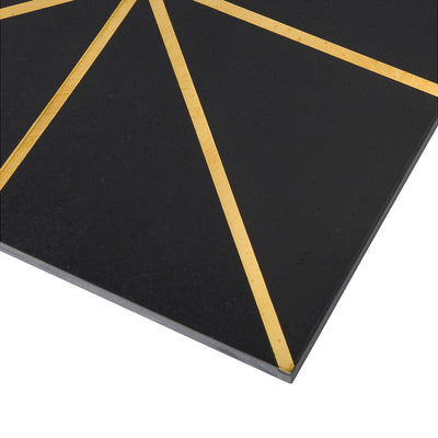 Ellington Carlyle Deco 12X12 Ebony/Brass Honed