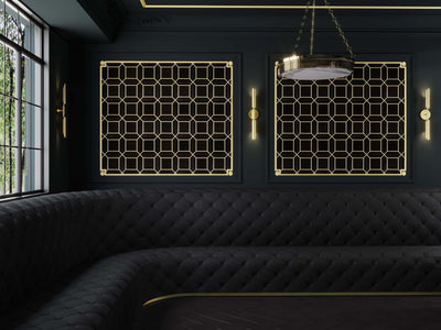 Ellington Empire Deco 12X12 Ebony/Brass Honed