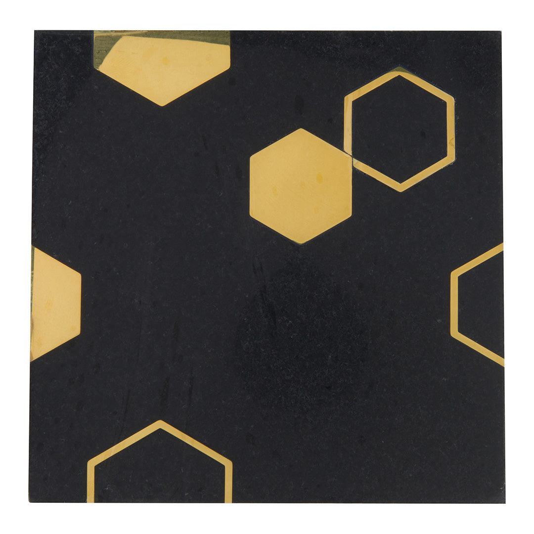Ellington Jacques Deco 6X6 Ebony/Brass Honed