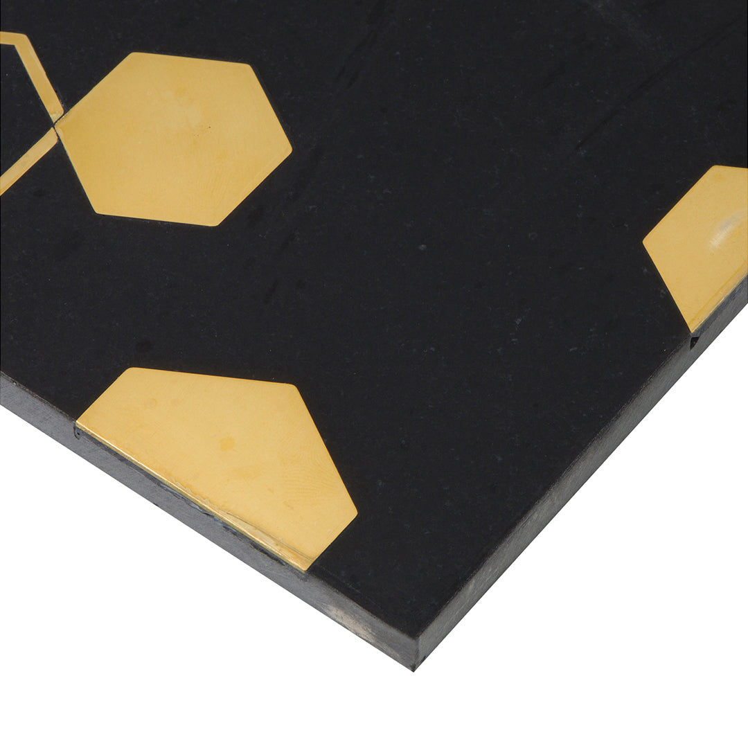 Ellington Jacques Deco 6X6 Ebony/Brass Honed