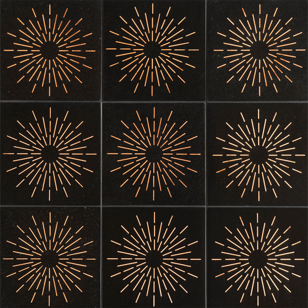 Ellington Pierre Deco 6X6 Ebony/Copper Honed