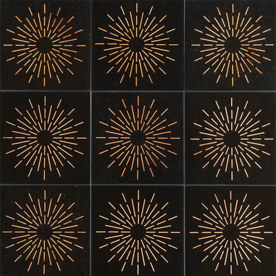 Ellington Pierre Deco 6X6 Ebony/Copper Honed