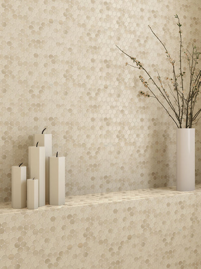 Emersyn Lane Circle Mosaic 12X12 Fawn Fibre Matte