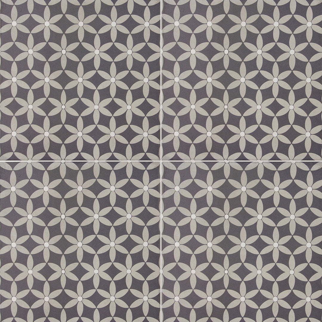 Encaustic Echoes Bloom 8X8 Obsidian Matte