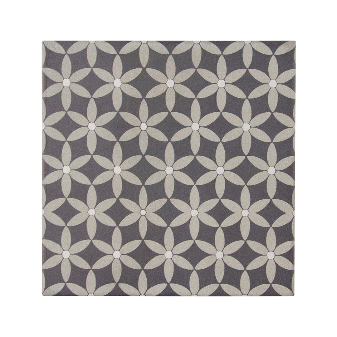 Encaustic Echoes Bloom 8X8 Obsidian Matte
