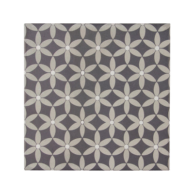 Encaustic Echoes Bloom 8X8 Obsidian Matte
