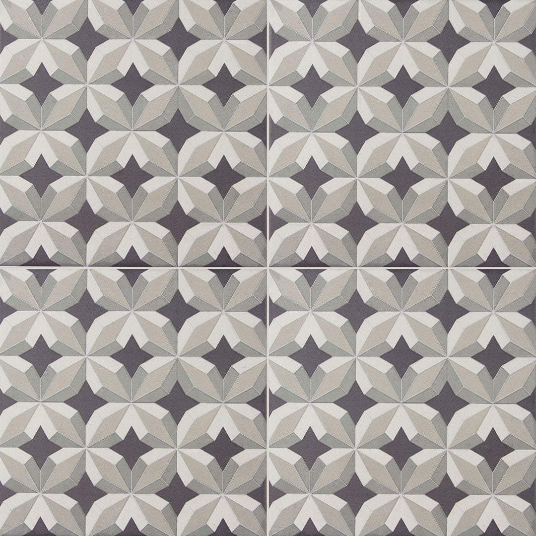 Encaustic Echoes Flourish 8X8 Obsidian Matte