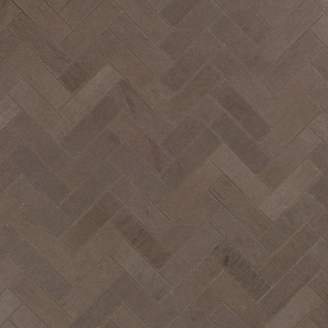 Foussana Herringbone Mosaic 13.1063X13.55 Grey Brushed