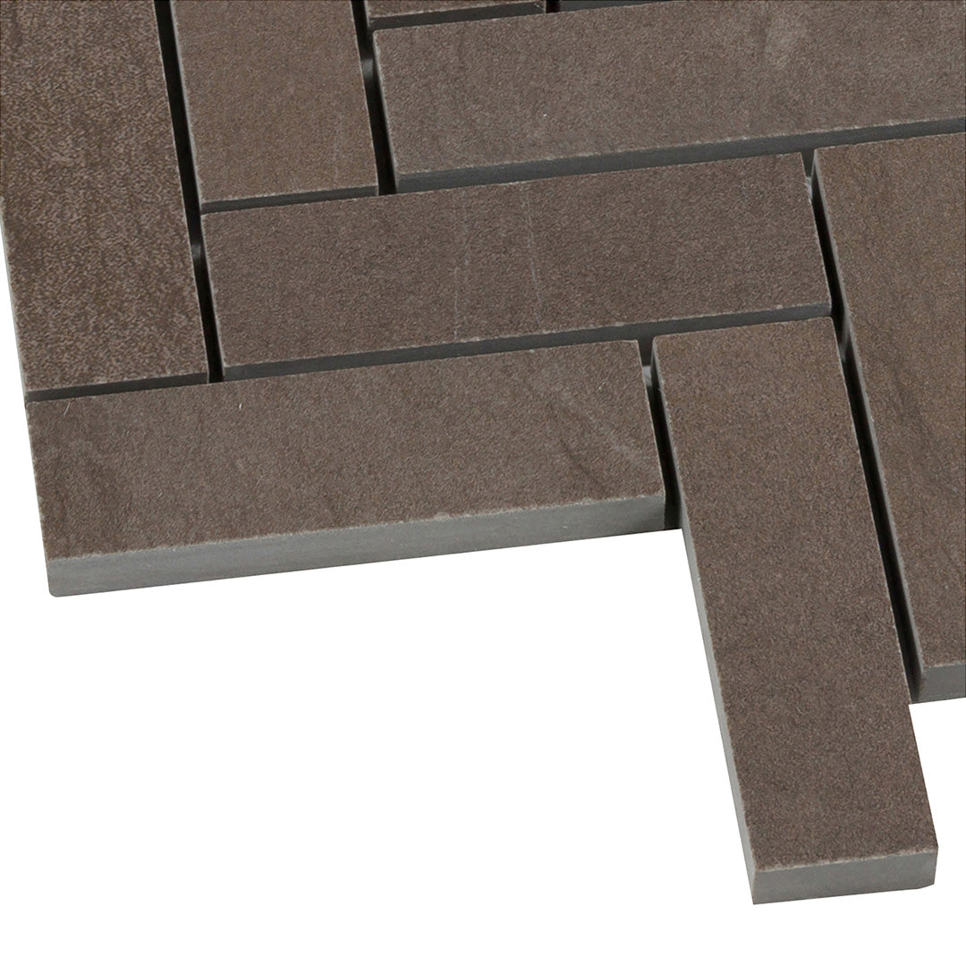 Foussana Herringbone Mosaic 13.1063X13.55 Grey Brushed