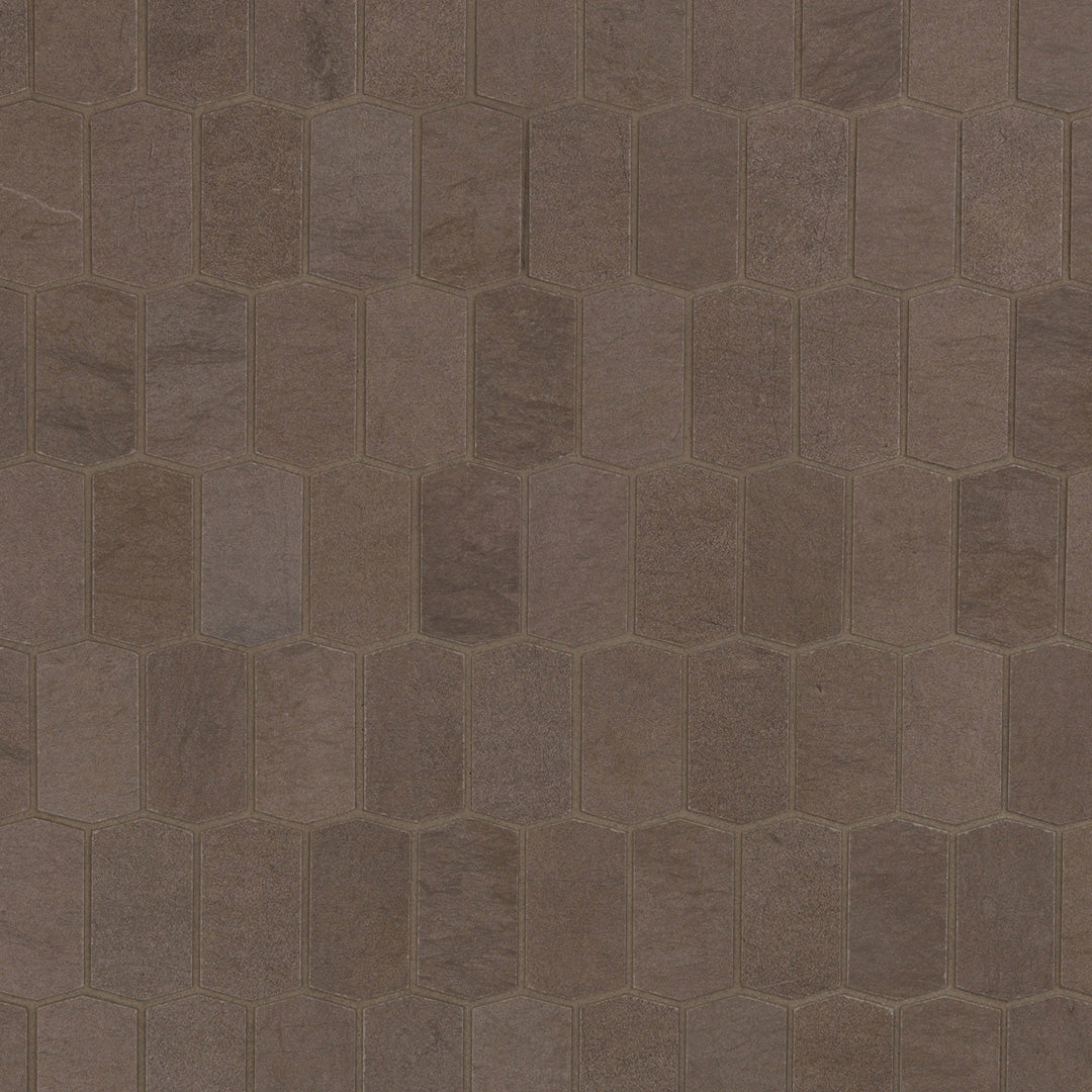 Foussana Picket Mosaic 12-3/8X12-1/2 Grey Brushed