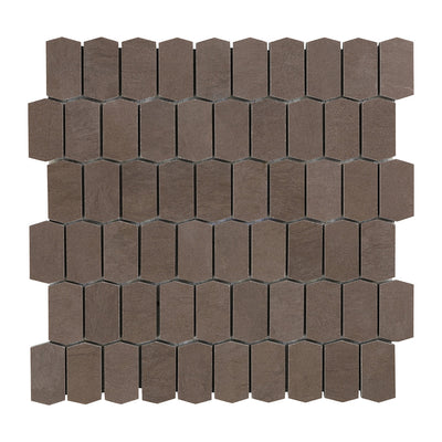 Foussana Picket Mosaic 12-3/8X12-1/2 Grey Brushed