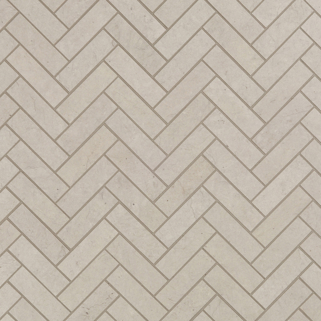 Foussana Herringbone Mosaic 13.1063X13.55 Thala Grey Brushed