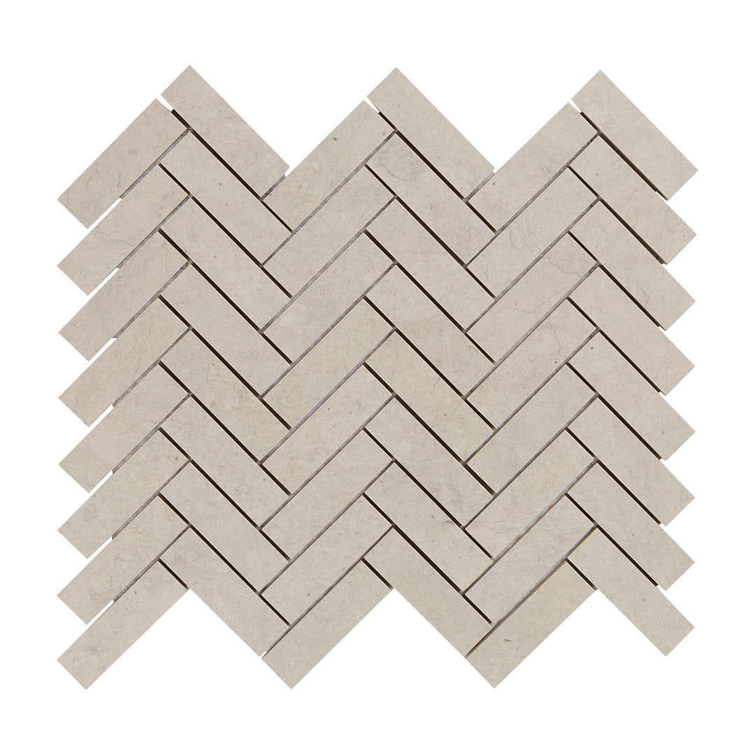 Foussana Herringbone Mosaic 13.1063X13.55 Thala Grey Brushed