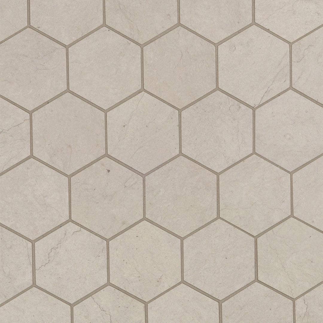 Foussana Hexagon Mosaic 10.9449X13.1693 Thala Grey Brushed