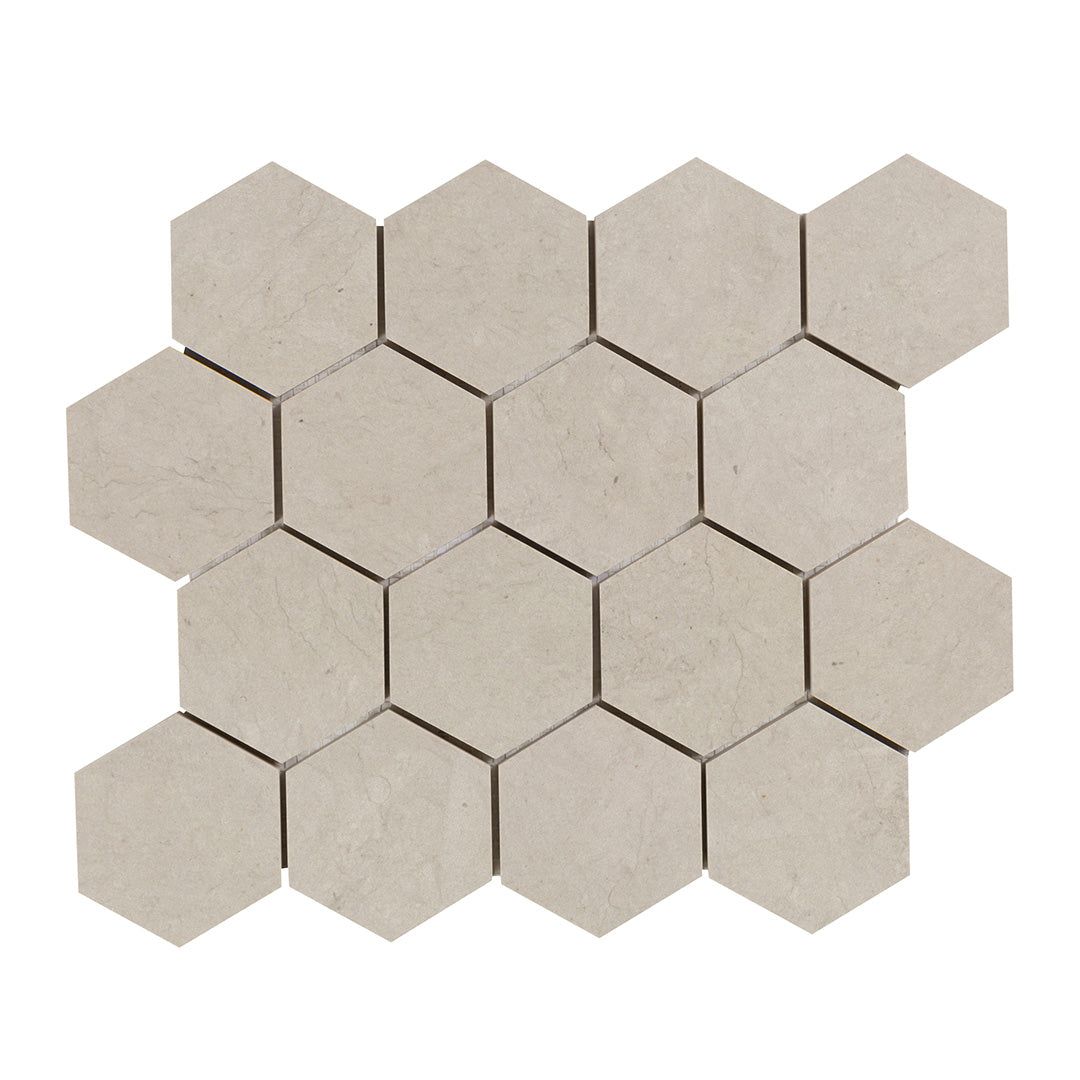 Foussana Hexagon Mosaic 10.9449X13.1693 Thala Grey Brushed