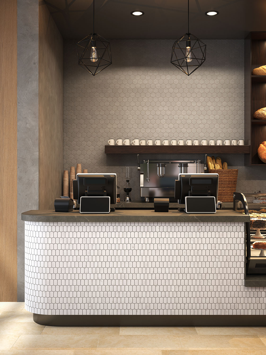 Foussana Hexagon Mosaic 10.9449X13.1693 Thala Grey Brushed