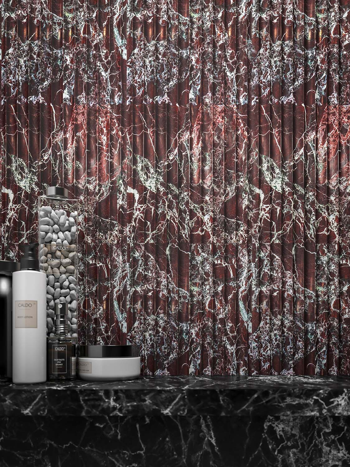 Geometric 12X24 Geometric Rosso Levanto Honed