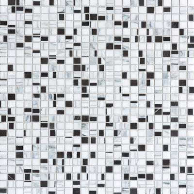 Graphique Square Mosaic 12X12 Black/White Honed