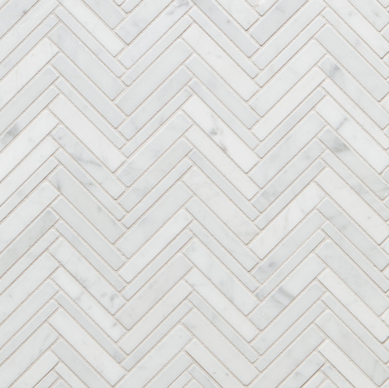 Jet Set Chevron Mosaic 10-3/4X11-3/8 Carrara Honed
