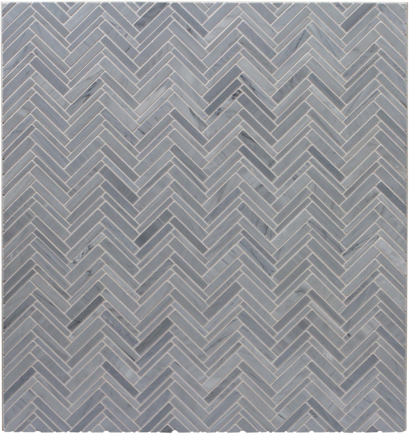 Jet Set Chevron Mosaic 10-3/4X11-3/8 Cadet Grey Honed
