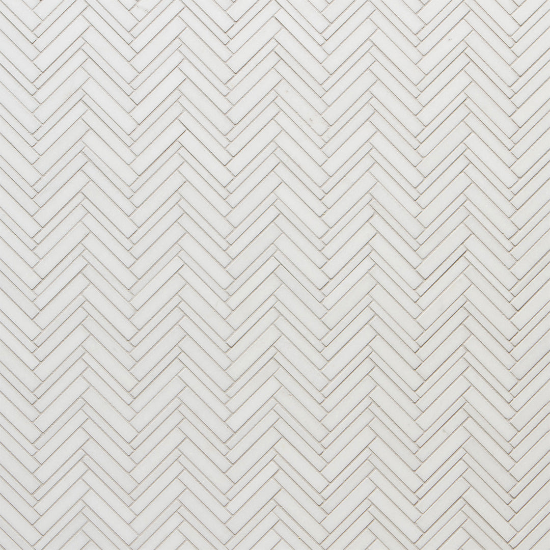 Jet Set Chevron Mosaic 10-3/4X11-3/8 Thassos Honed